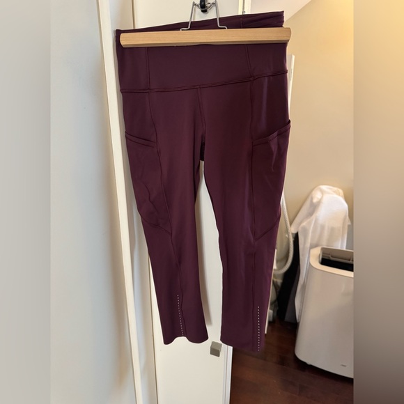 LULULEMON EUC SIZE 4 FAST & FREE CROP II/ Dark adobe - Picture 2 of 11